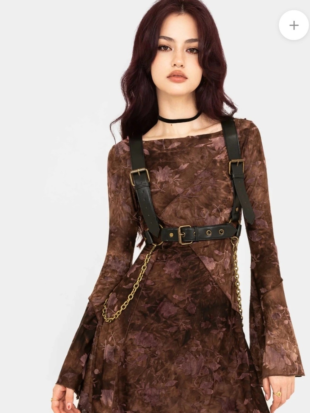 Disturbia Serenade Long Sleeve Floral Mini Dress